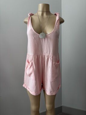 Petal & Pup Pale Pink Tie-Strap Romper